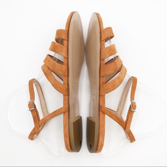 Charles David Peach Stripe Suede Sandal - Picture 9 of 11